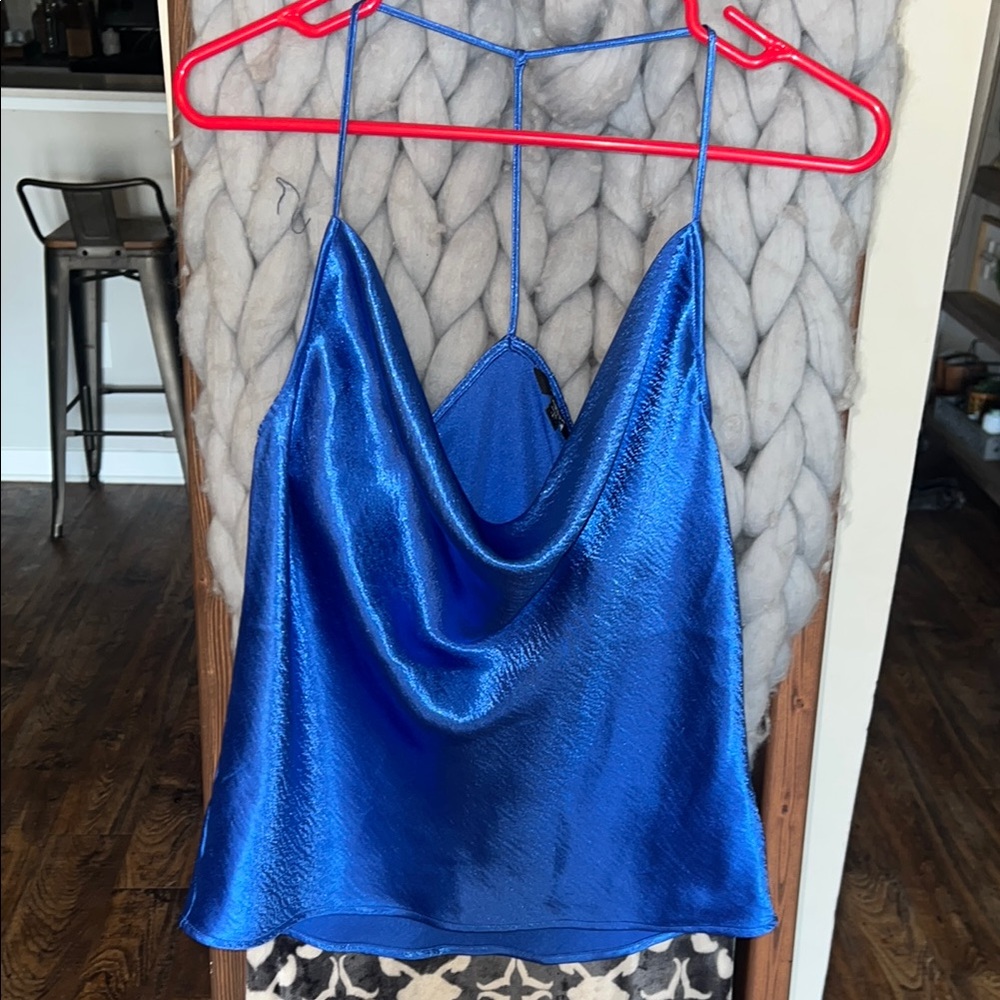 Express Blue Backless Camisole Top